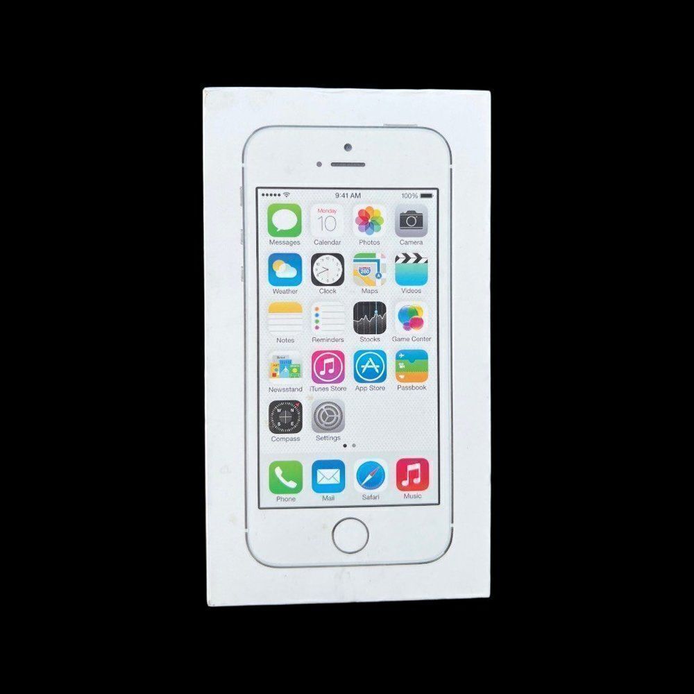 Vintage EMPTY‎ BOX ONLY Apple iPhone 5s Silver With Instructions And Stickers